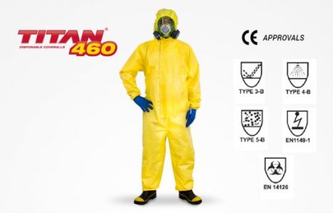 Esko Titan Chemical Coveralls 460 Spray Protection – Yellow