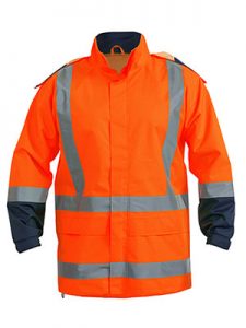 Bisley Rain Hi Vis Jacket Shell TTMC Orange  BJ6967T