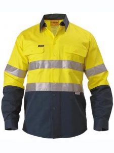 Bisley Shirt 190G Taped Hi Vis Drill Shirt BT6456