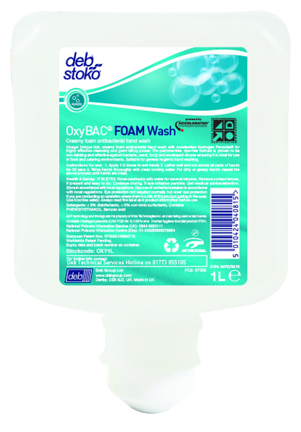 Oxybac Foam Hand Wash – 1L cartridge