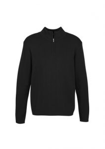 Mens Needle Out 1/2 Zip Pullover Black