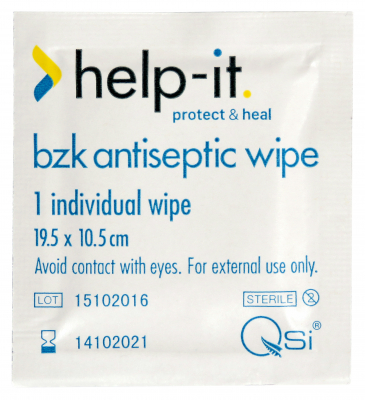 Help-It Antiseptic Wipes Individual 19.5x10.5cm