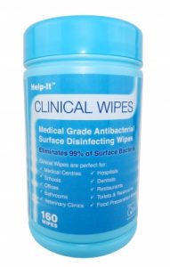Help It Antibacterial Clinical Wipes – Tub of 160