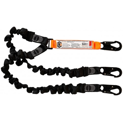 LINQ Double Elastic Lanyard with 3x Snap Hooks - Safety1st