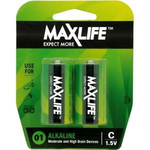Batteries Maxlife C Alkaline 2pk