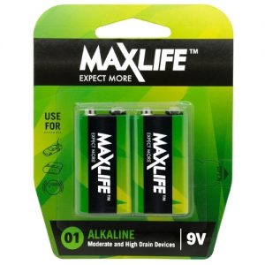Batteries Maxlife 9V Alkaline 2pk