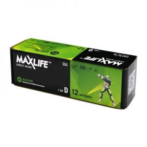 Maxlife Batteries D Alkaline 12pk