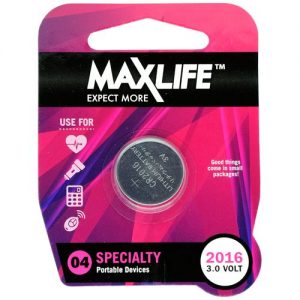 Maxlife Batteries CR2016 Lithium Button Cell Single