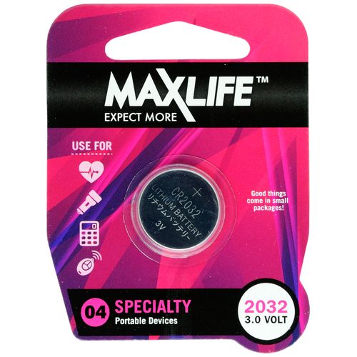 Maxlife Batteries CR2032 Lithium Button Cell Single