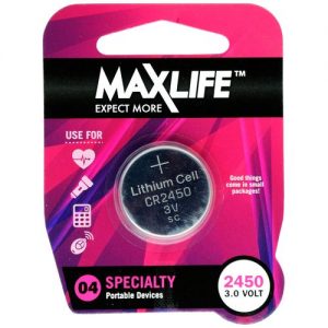 Maxlife Batteries CR2450 Lithium Button Cell Single