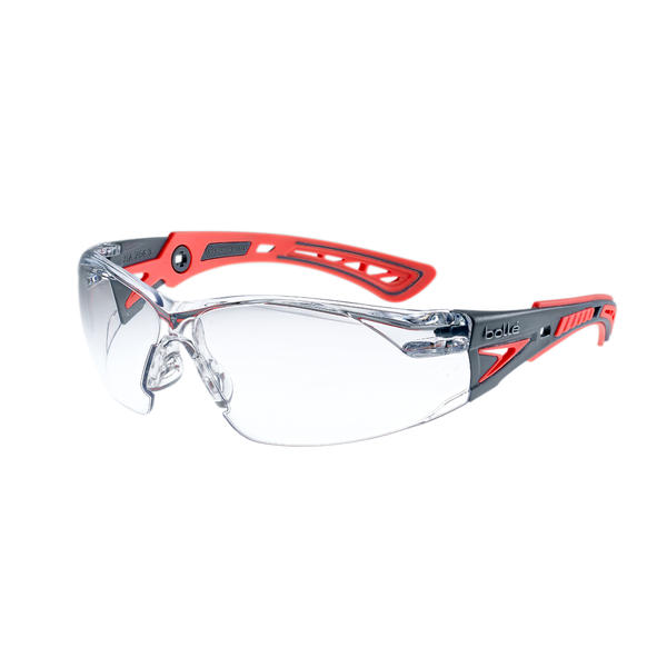 Bolle Safety Glasses Rush Plus Small Clear Red/Pink
