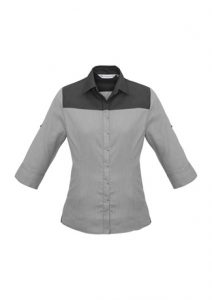 Biz-Collection Shirt Ladies Havana 3/4 Sleeve Slate S503LT