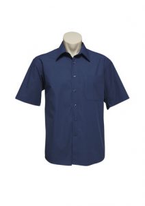 Mens Micro Check Short Sleeve ShirtSky