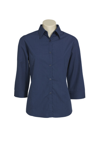Biz-Collection Ladies Micro Check 3/4 Sleeve Shirt LB8200