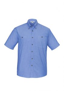 Biz-Collection Men’s Chambray Short Sleeve Shirt Wrinkle Free SH113