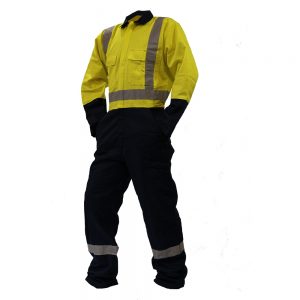 Safe-T-Tec Overalls Cotton D/N 300g Yellow/Navy