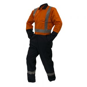 Safe-T-Tec Orange/Navy Overalls Cotton Day/Night 300g