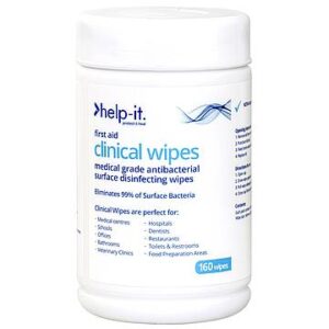 Help-It Clinical Alcohol/Ethanol Wipes Tub 160 (WIPEMEDI02)