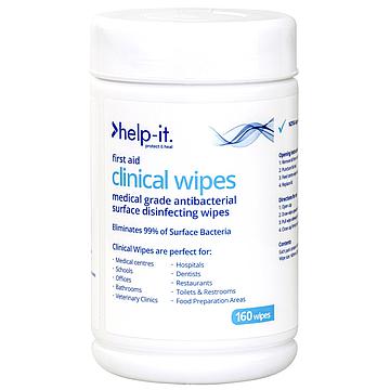 Help-It Clinical Alcohol/Ethanol Wipes Tub 160 (WIPEMEDI02)