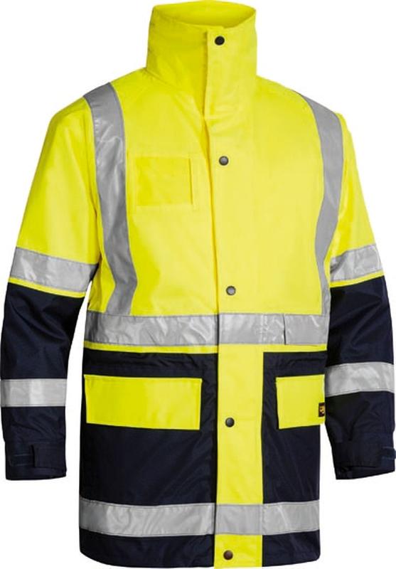 Bisley 5-In-1 Rain Jacket Taped Yellow/Navy