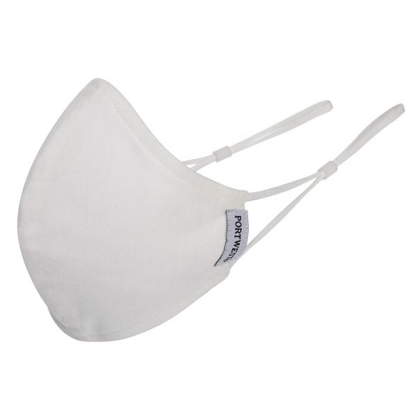 Reusable Face Mask White Only Double Layer Anti Microbial per Each