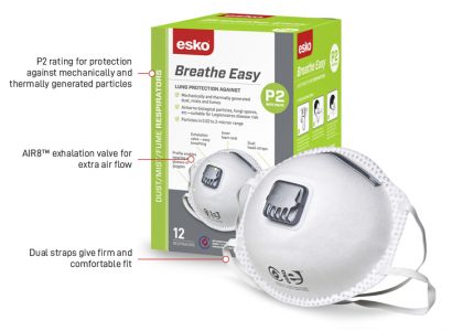 Esko Breathe Easy P2 Valved Mask with Carbon Filter Pkt(12)