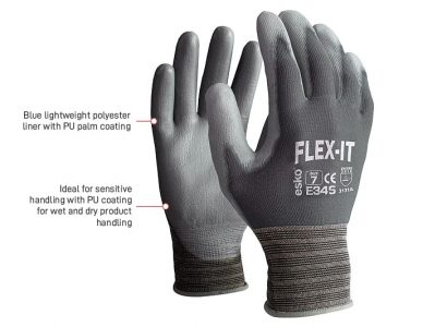 Esko Economy Glove –  FLEX-IT Touch Sensitive Grey PU Coating E345