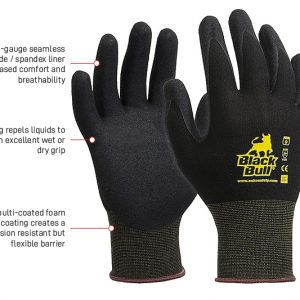 Esko Work Gloves - Black Bull E450 Nitrile-Coated s