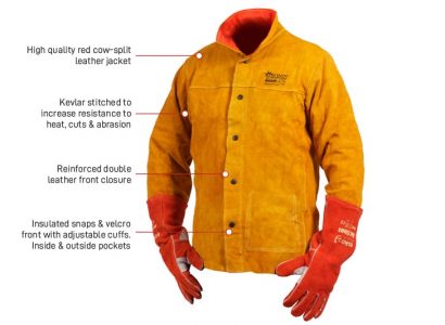 Fusion Welders Jacket Quality Chrome Leather, Kevlar Stitched Sizes L-4XL