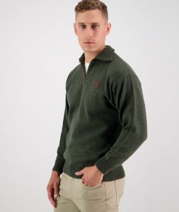Jersey Swanndri Men’s Mariner Wool Zip Neck Sweater