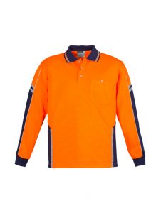 Syzmik Polo L/S Orange/Navy Day Only ZH238