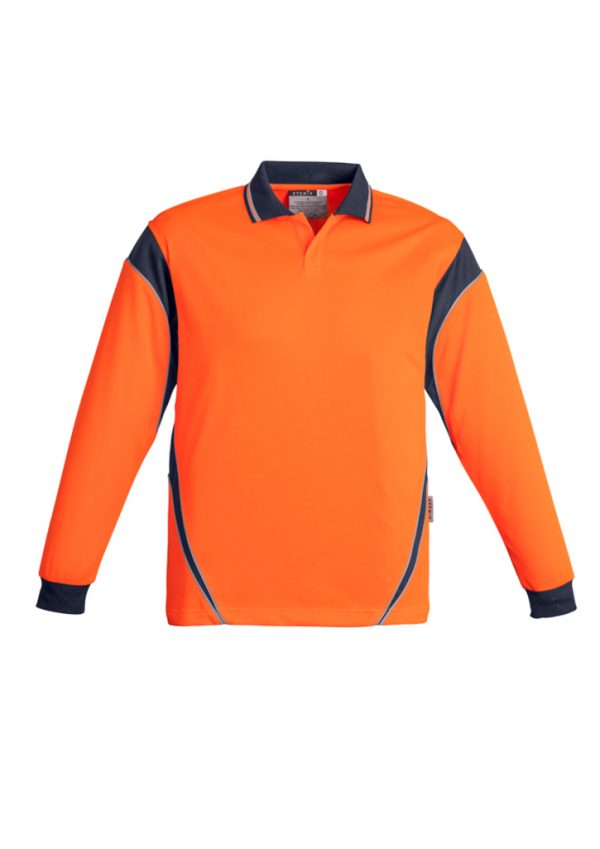 Syzmik Aztec Polo Hi Vis Men's Long Sleeve - Image 3