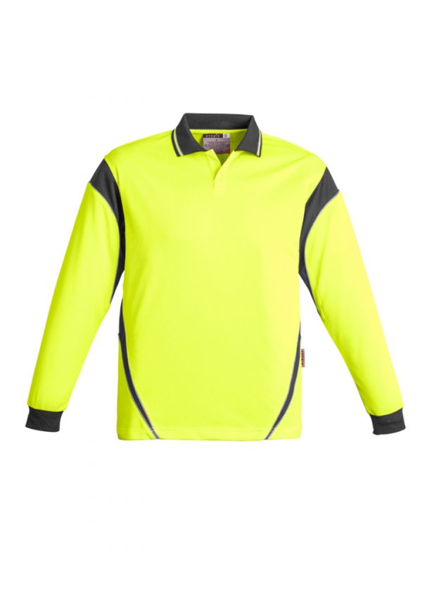 Syzmik Aztec Polo Hi Vis Men's Long Sleeve - Image 7