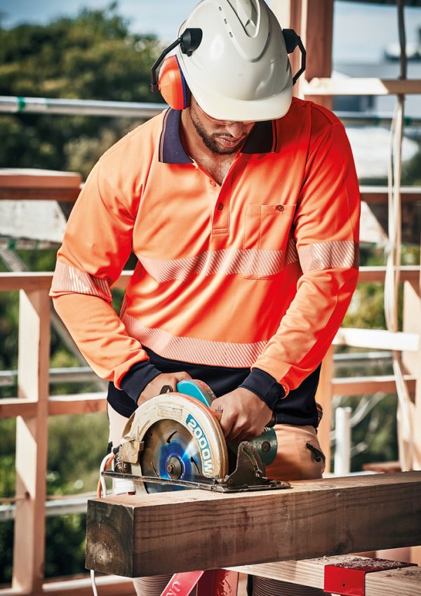 Syzmik Polo Unisex Hi Vis Segmented Long Sleeve ZH530 - Image 5