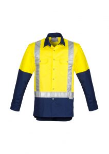 Syzmik Spliced Industrial Shirt Men’s Hi Vis Shoulder Taped