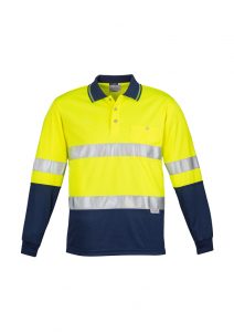 Syzmik Spliced Polo Long Sleeve Men’s Hi Vis Hoop Taped ZH235