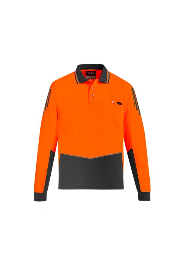 Syzmik Long Sleeve Polo Hi Vis Flux Men's - Image 7