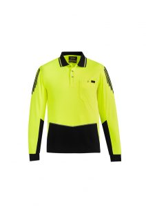 Syzmik Long Sleeve Polo Hi Vis Flux Men’s