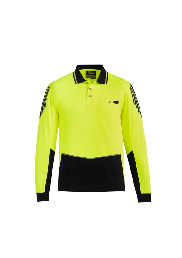 Syzmik Long Sleeve Polo Hi Vis Flux Men's