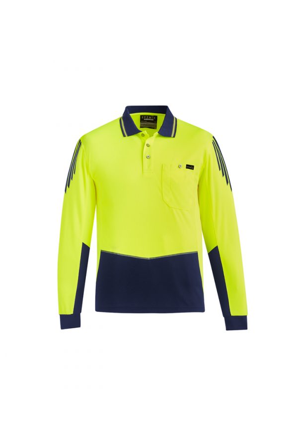 Syzmik Long Sleeve Polo Hi Vis Flux Men's - Image 9