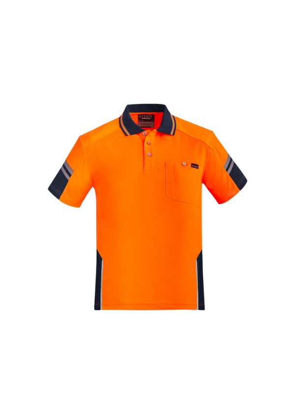Syzmik Men's Reinforced Hi Vis Squad S/S Polo ZH465 - Image 3