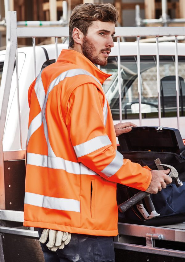 Syzmik Softshell Jacket Hi Vis 2 in 1 X Back -  Unisex - Image 3