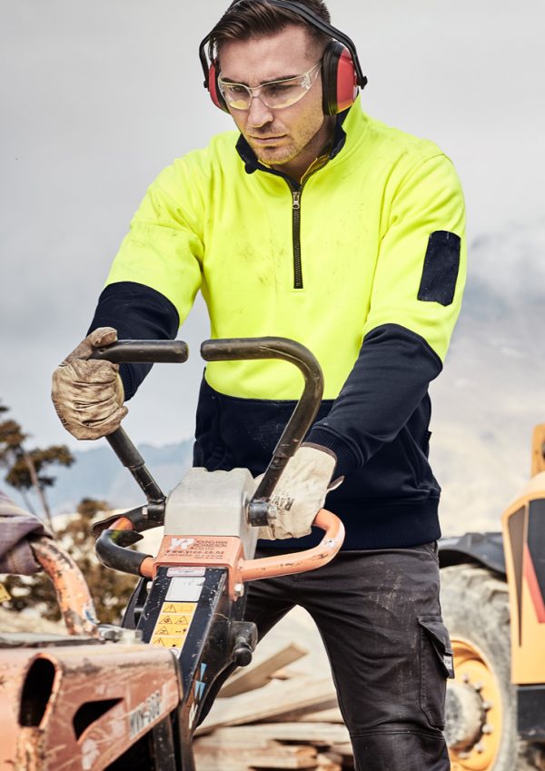 Syzmik Half Zip Pullover Unisex Low Pill Hi Vis ZT476 - Image 5