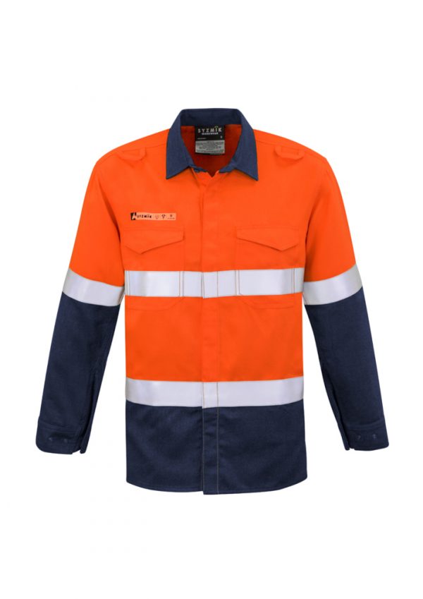 Syzmik Spliced Shirt Men's FR Hooped Taped ZW130 - Image 3
