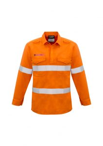 Syzmik FR Closed Front Hooped Taped Shirt Orange