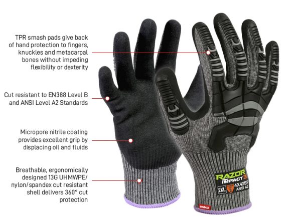 Impact 3 Protection Glove Razor Cut B TPR