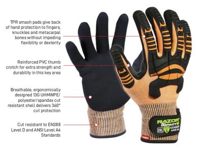 Esko Impact 5 Glove – Impact 5 Cut D TPR Orange