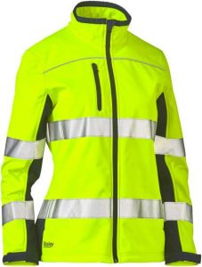 Women’s Taped Two Tone Hi Vis Soft Shell Jacket