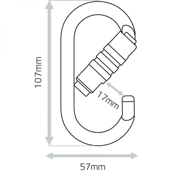ZERO Ox Trilok Triple Lock Oval Carabiner PJ501T - Image 4