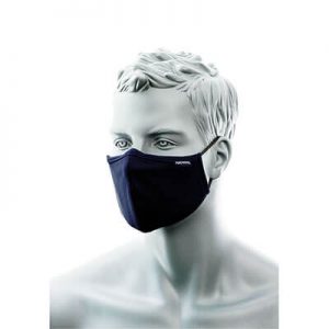 Reusable Face Mask Fabric with Nose Band Navy Anti Microbial Finish 3 Layer Each